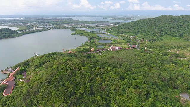 美丽的港口和沿海农业村，航拍视频素材