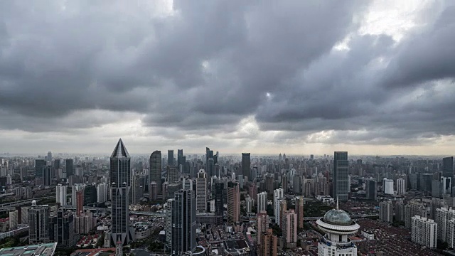 上海建筑集团黄昏时光流逝视频素材