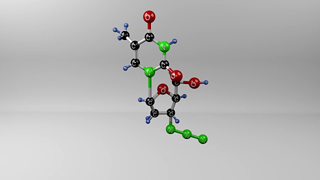齐多夫定分子。视频素材