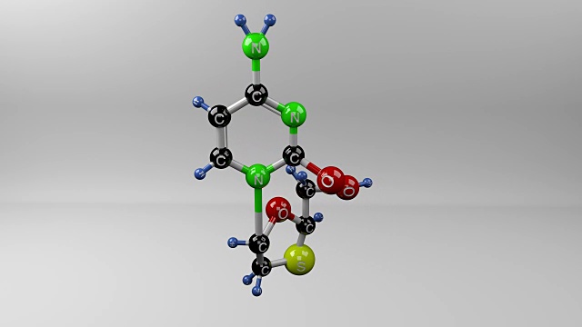 拉米夫定分子。视频素材