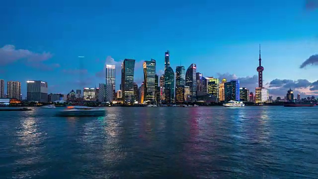 上海夜景-时光流逝视频素材