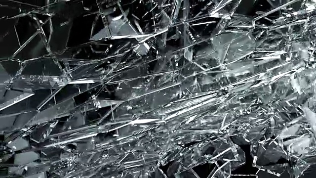 破碎的玻璃碎片，慢镜头视频素材