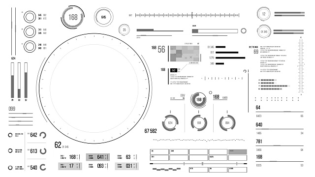 未来的用户界面与HUD和信息图表元素。视频素材