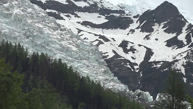 勃朗峰周围的冰川视频素材