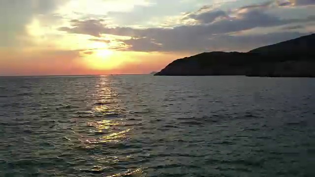 海上的日落时间流逝视频素材