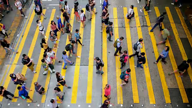 香港繁忙的人行横道-时间流逝视频素材