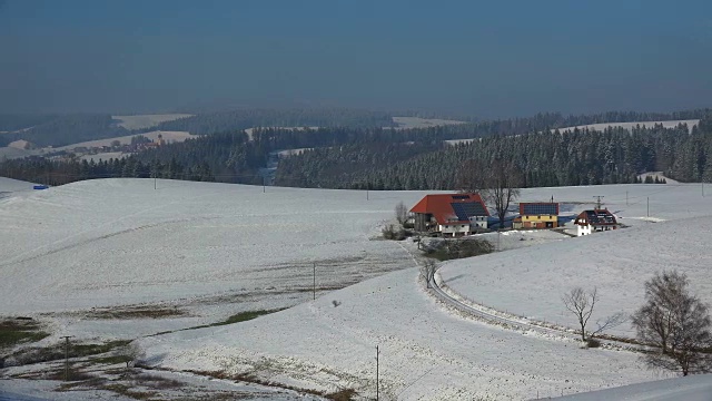 冬季景观Thurner，南黑森林，Schwarzwald，巴登-符腾堡，德国，欧洲视频素材