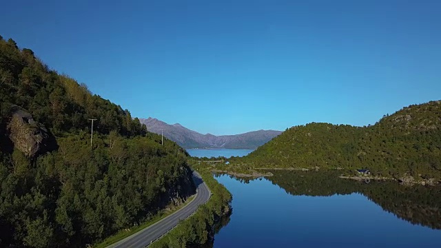 鸟瞰图美丽的自然挪威视频素材