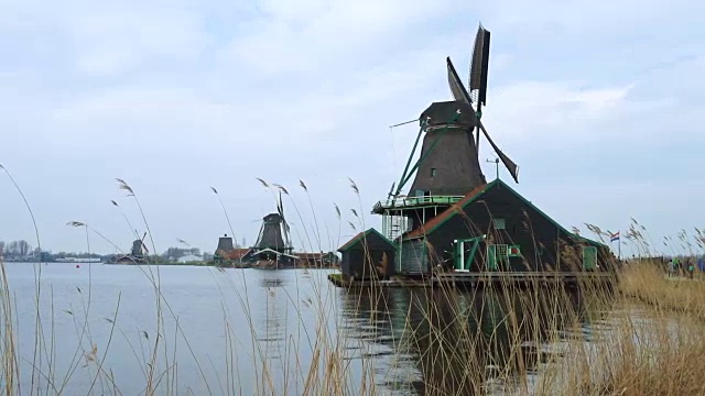 Zaanse Schans的风车视频素材