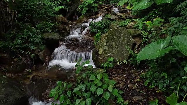 热带雨林山脉瀑布鸟瞰图视频素材