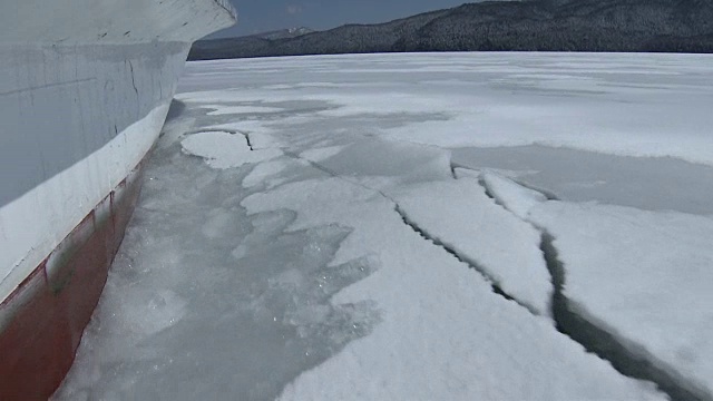 北海道阿kan湖上的冰块视频素材