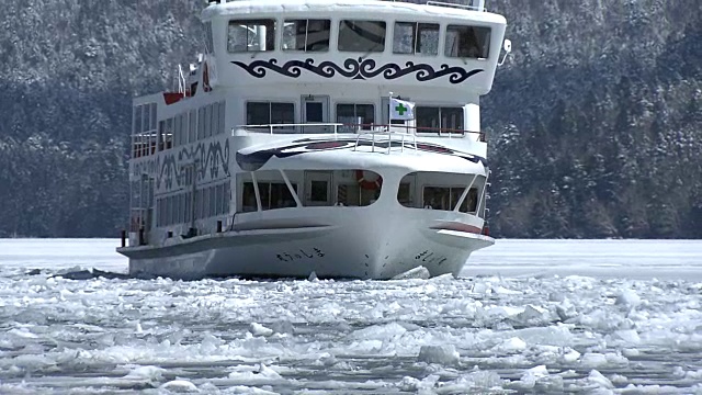 北海道阿kan湖上的冰块视频素材