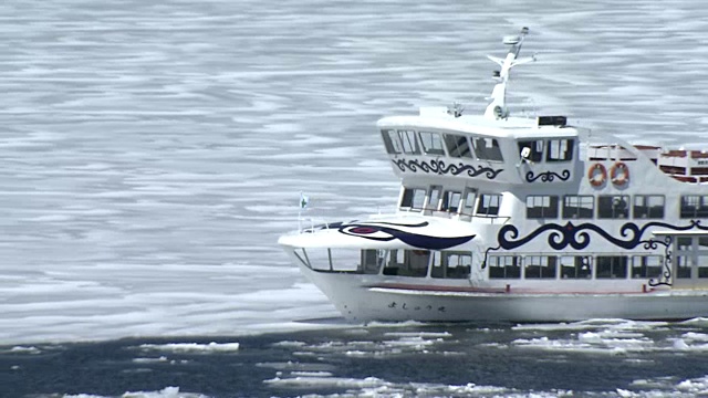 北海道阿kan湖上的冰块视频素材