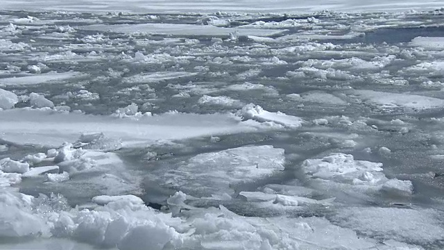 北海道阿kan湖上的冰块视频素材