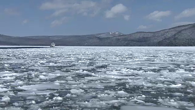 北海道阿kan湖上的冰块视频素材