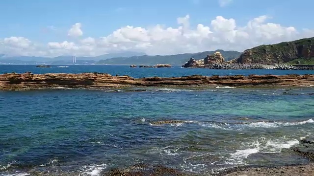 风景优美的海景岩石海岸视频素材