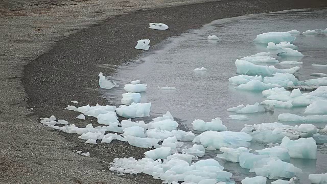 海滩上有冰。视频素材