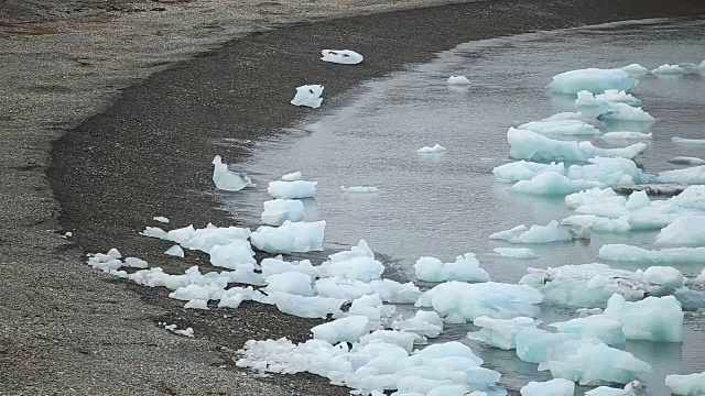 海滩上有冰。视频素材