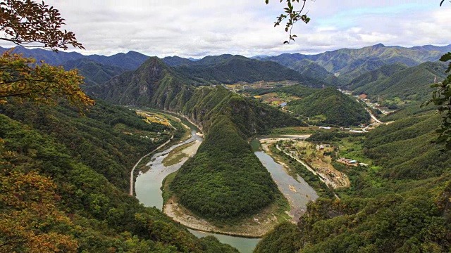 韩国正城郡的朝鲜半岛的地理特征视频素材