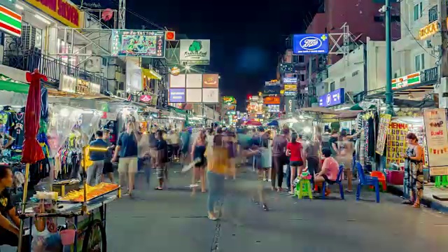 时光流逝考山路，旅游地点在泰国视频素材