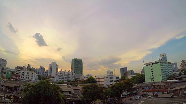 时间流逝日落天空在曼谷市中心，泰国视频素材