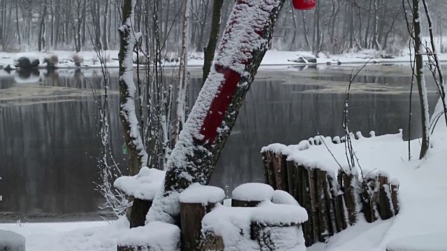 白色蓬松的雪视频素材