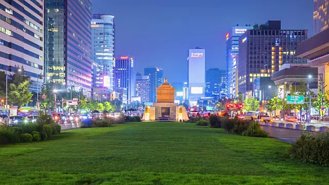 汉城夜景图，韩国视频素材