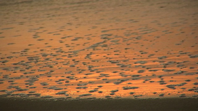 海滩的水。日出。视频素材