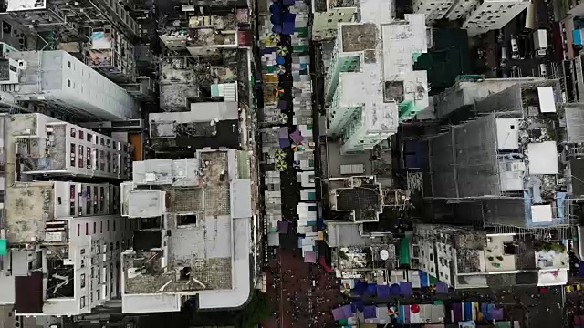 深顺埔香港老街鸟瞰图视频素材