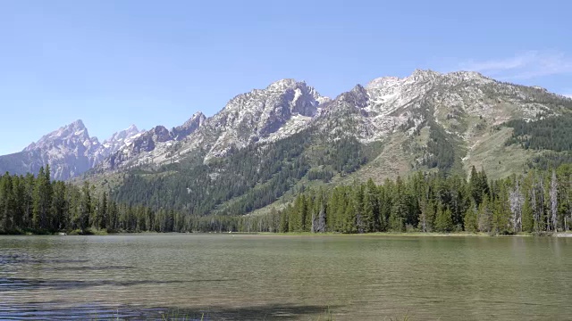 串湖和大提顿山脉的潘视频素材