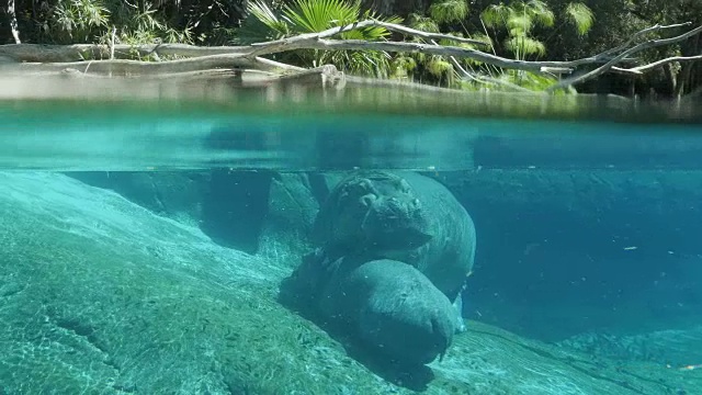 河马在游泳池里视频下载