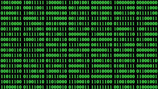 绿色二进制数字代码。侧视图视频素材