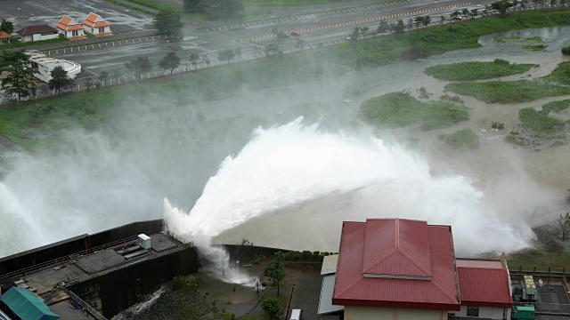 大坝的水释放视频素材