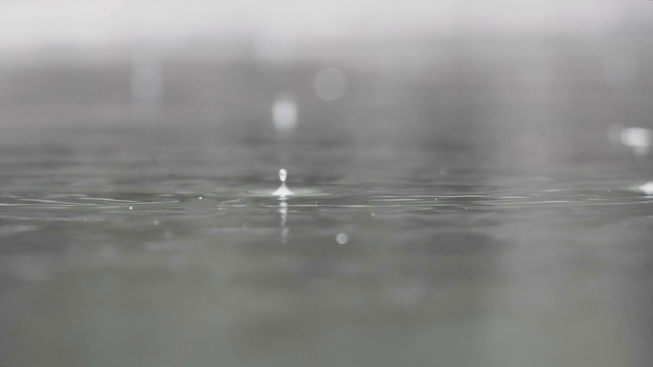 雨滴落在池塘上视频素材