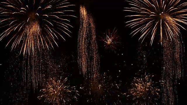 焰火表演。新年庆祝焰火。圣诞节的背景。4 k UHD视频素材