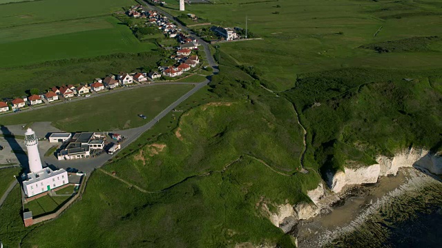 英格兰约克郡东里丁的Flamborough头灯塔视频素材