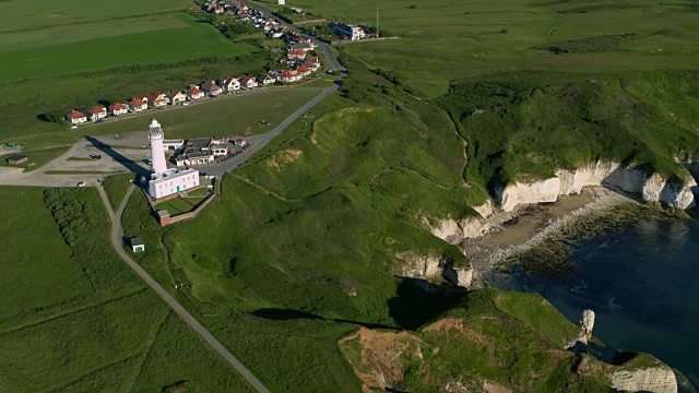 英格兰约克郡东里丁的Flamborough头灯塔视频素材