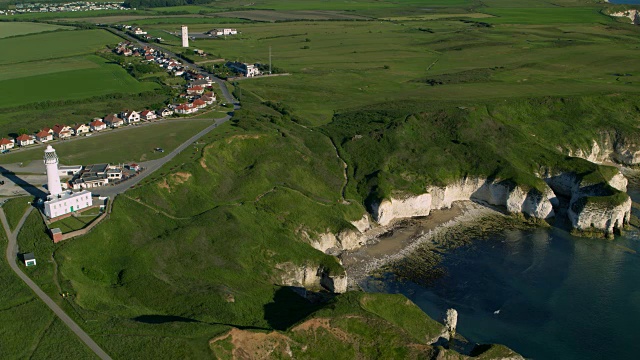 英格兰约克郡东里丁的Flamborough头灯塔视频素材