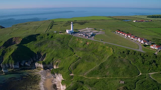 英格兰约克郡东里丁的Flamborough头灯塔视频素材