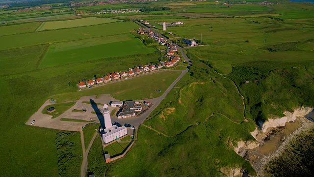 英格兰约克郡东里丁的Flamborough头灯塔视频素材