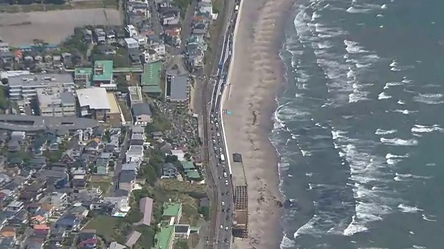 日本镰仓的空中交通堵塞视频素材