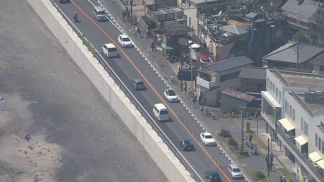 日本镰仓的空中交通堵塞视频素材