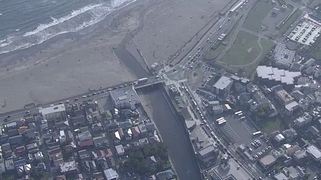 日本神奈川镰仓的空中交通堵塞视频素材