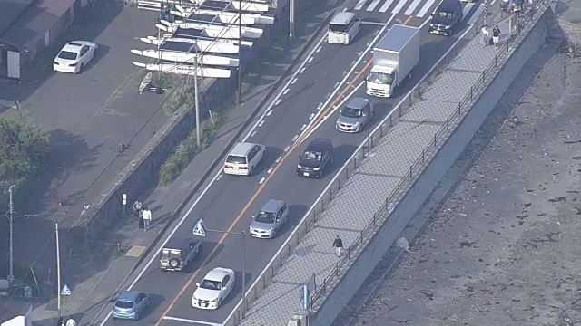 日本神奈川镰仓的空中交通堵塞视频素材