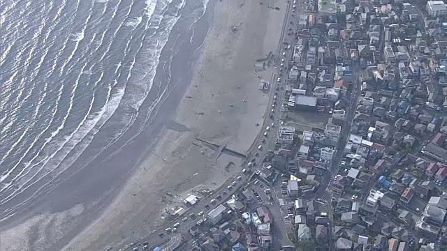 日本神奈川镰仓的空中交通堵塞视频素材