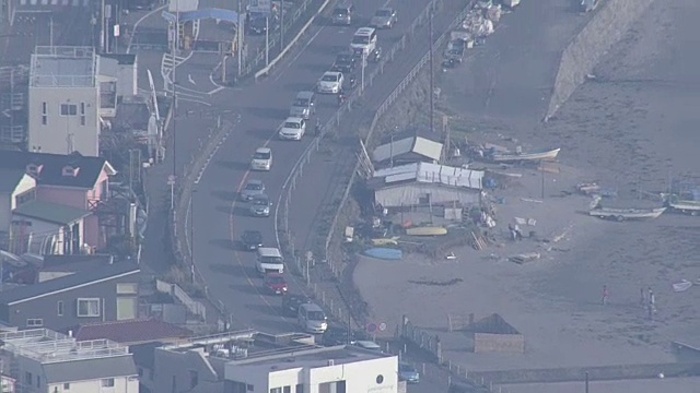 日本神奈川镰仓的空中交通堵塞视频素材