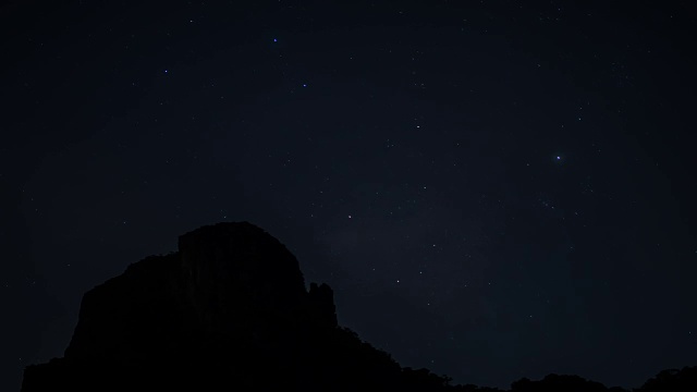 4 k时间流逝。夜空和山，银河视频素材