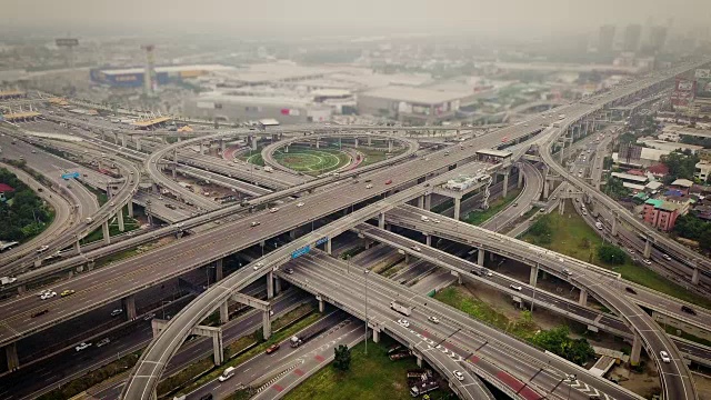 4K:曼谷高速公路鸟瞰图视频素材