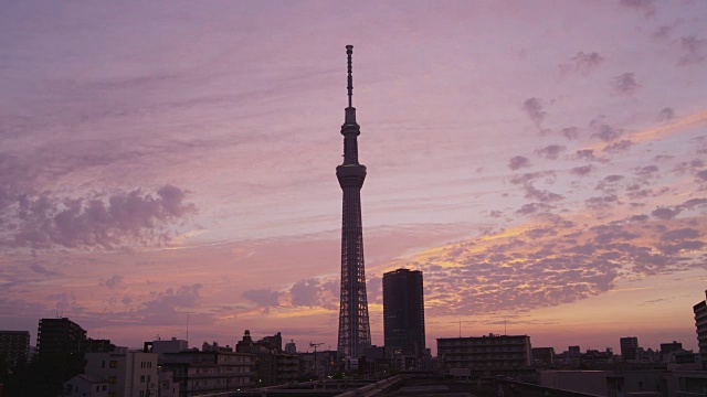 东京黄昏的天空树视频素材