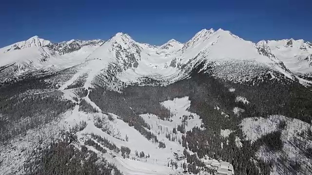 冬季高空拍摄的塔特拉斯山脉，斯洛伐克视频素材